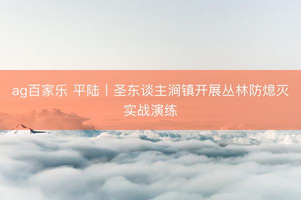 ag百家乐 平陆丨圣东谈主涧镇开展丛林防熄灭实战演练